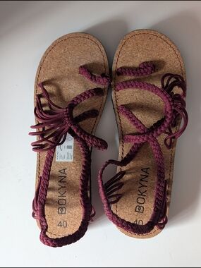 Bokyna Germany Soulmate Ladies Braided Burgundy Sandals